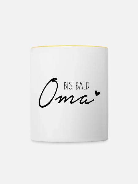 Bis bald, Oma - Tasse zweifarbig - Weiß/Gelb