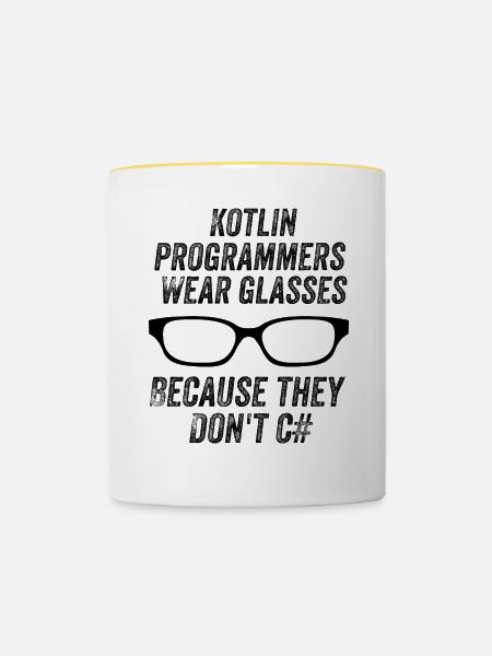 Lustige Programmierer - Tasse zweifarbig - Weiß/Gelb