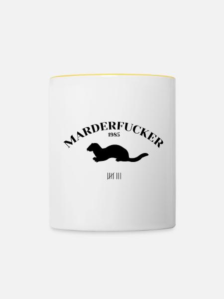 Marderfucker - Tasse zweifarbig - Weiß/Gelb