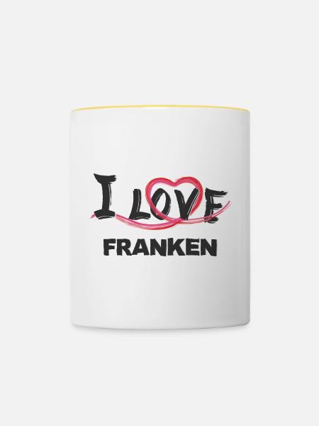 Franken - Tasse zweifarbig - Weiß/Gelb