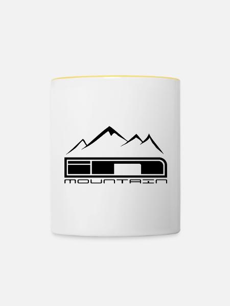 IN Berg 3 - Tasse zweifarbig - Weiß/Gelb
