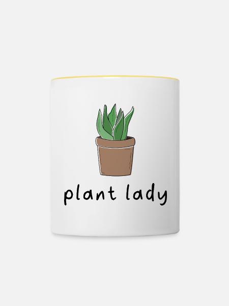 Plant Lady. - Tasse zweifarbig - Weiß/Gelb