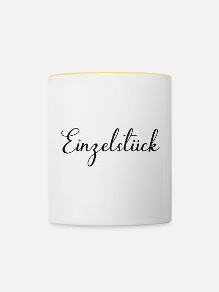 Einzelstück - Tasse zweifarbig - Weiß/Gelb