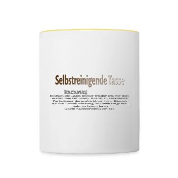 Selbstreinigende Tasse - Tasse zweifarbig - Weiß/Gelb - Vorne