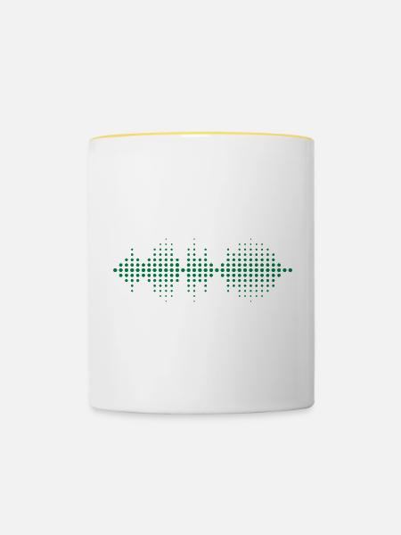 Sound Equalizer - Tasse zweifarbig - Weiß/Gelb