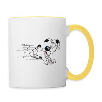 Asterix - Idefix hat es eilig - Tasse zweifarbig - Weiß/Gelb - Rechts