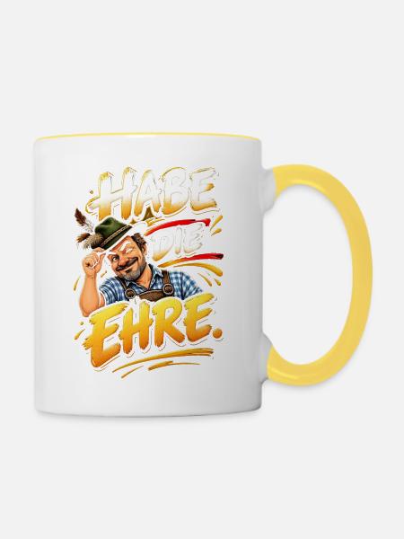 Habe Die Ehre Bavarian Charme - Tasse zweifarbig - Weiß/Gelb