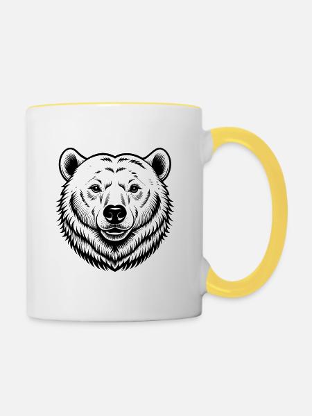 Eisbär - Tasse zweifarbig - Weiß/Gelb