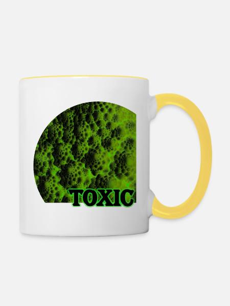 Toxisches, dunkles Romanesco - Tasse zweifarbig - Weiß/Gelb