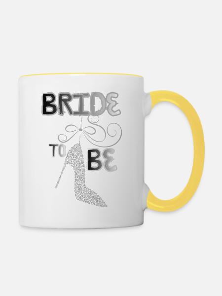 Zukünftige Braut - Tasse zweifarbig - Weiß/Gelb