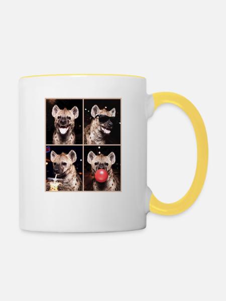Hyänen Hyäne - Tasse zweifarbig - Weiß/Gelb