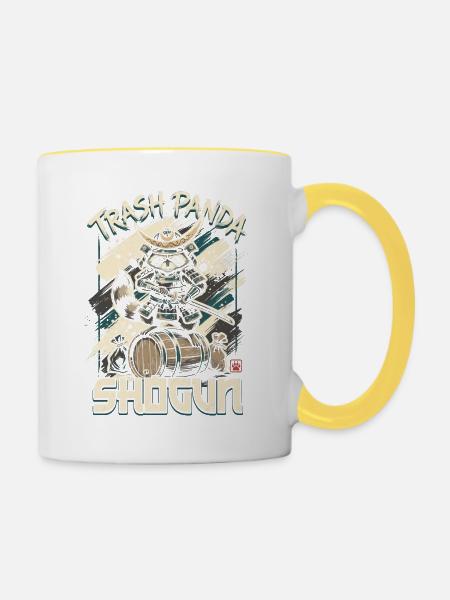 Trash Panda Shogun - Tasse zweifarbig - Weiß/Gelb