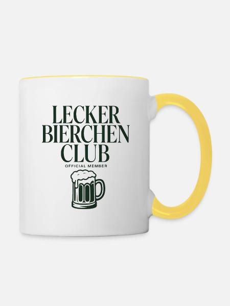 Lecker Bierchen Club - Tasse zweifarbig - Weiß/Gelb