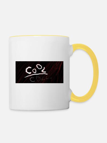 COOL. Emissionen und Nebel - Tasse zweifarbig - Weiß/Gelb