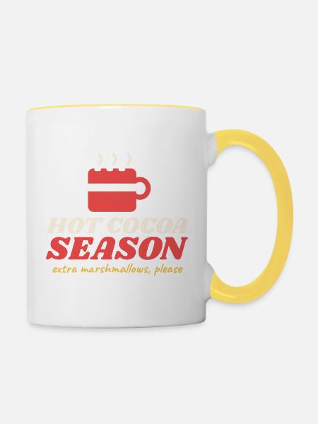 Heiße Kakao-Saison - Tasse zweifarbig - Weiß/Gelb