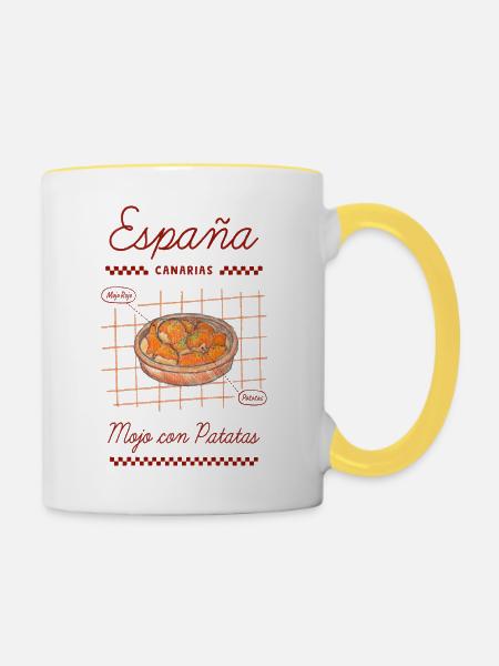 Mojo mit Kartoffeln - Tasse zweifarbig - Weiß/Gelb