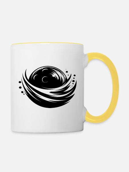 Bowling Logo - Tasse zweifarbig - Weiß/Gelb
