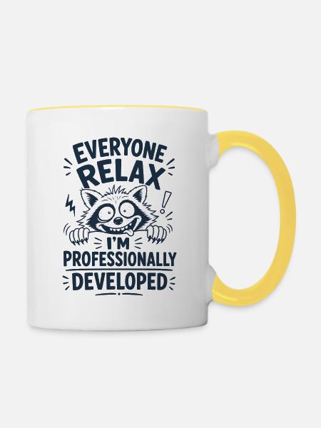 Professionally Developed - Tasse zweifarbig - Weiß/Gelb