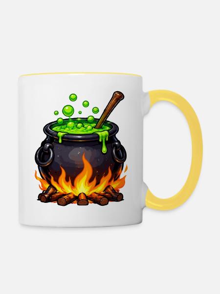 Kessel des Zaubertranks - Tasse zweifarbig - Weiß/Gelb