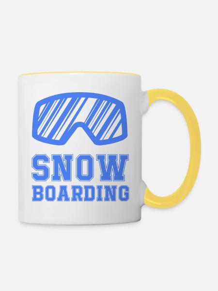 Snowboard Goggle Crest - Tasse zweifarbig - Weiß/Gelb