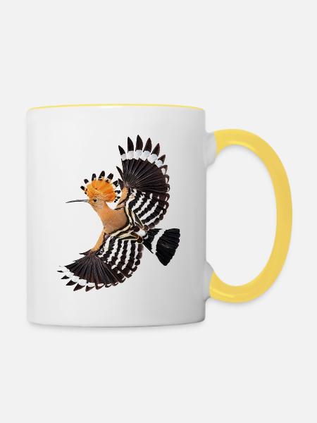 Wiedehopf - Tasse zweifarbig - Weiß/Gelb