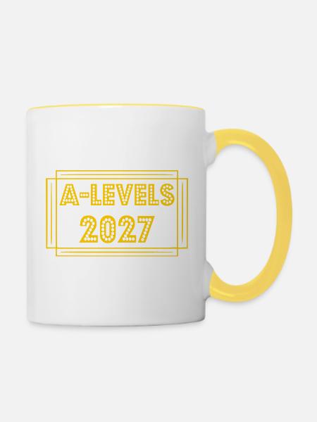 A-Levels 2027 UK - Tasse zweifarbig - Weiß/Gelb