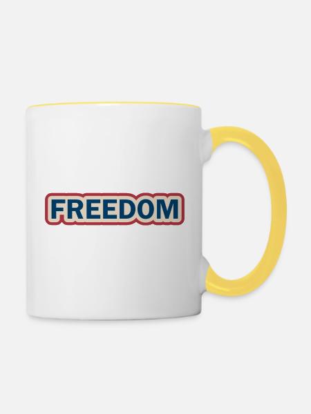 Freiheitsmutiges Patriotisches Statement-design - Tasse zweifarbig - Weiß/Gelb