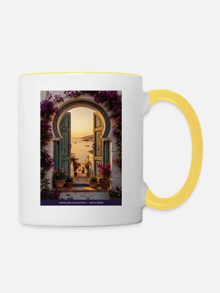 Seaview Arch Andalusia - Tasse zweifarbig - Weiß/Gelb