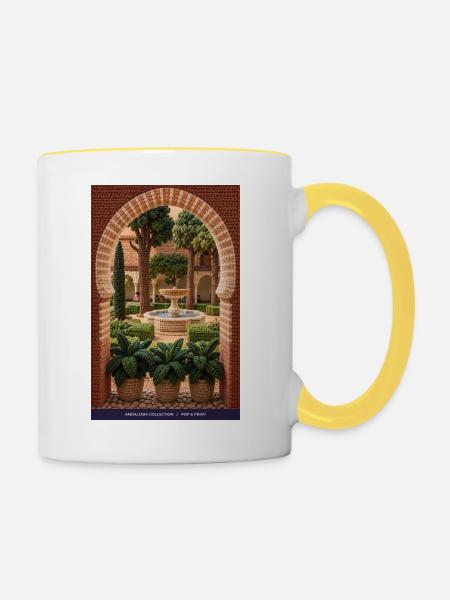 Andalusische Hofromantik - Tasse zweifarbig - Weiß/Gelb