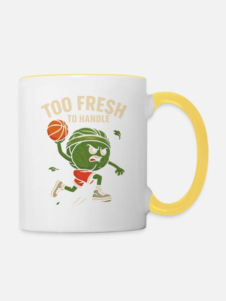 Too fresh to handle - Tasse zweifarbig - Weiß/Gelb