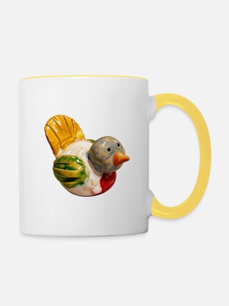 Ptaszek_SpokoLoko - Tasse zweifarbig - Weiß/Gelb