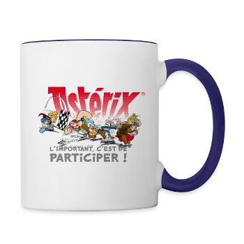 Asterix - Wichtig ist, dass Sie mitmachen! - Tasse zweifarbig - Weiß/Kobaltblau - Rechts
