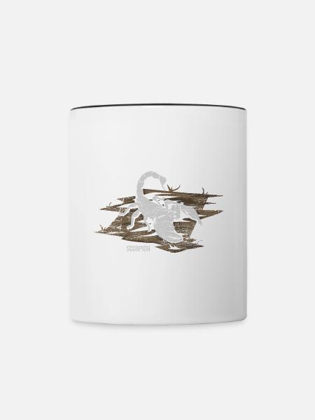 Gefährlicher Skorpion Wüstenjäger - Tasse zweifarbig - Weiß/Schwarz