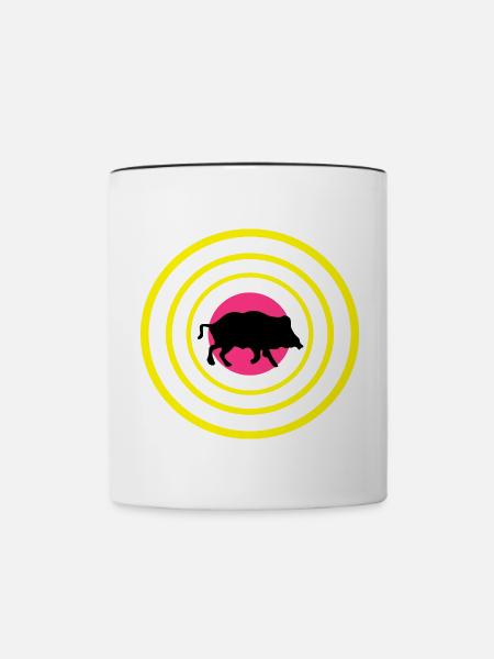zielscheibe wildsau - Tasse zweifarbig - Weiß/Schwarz