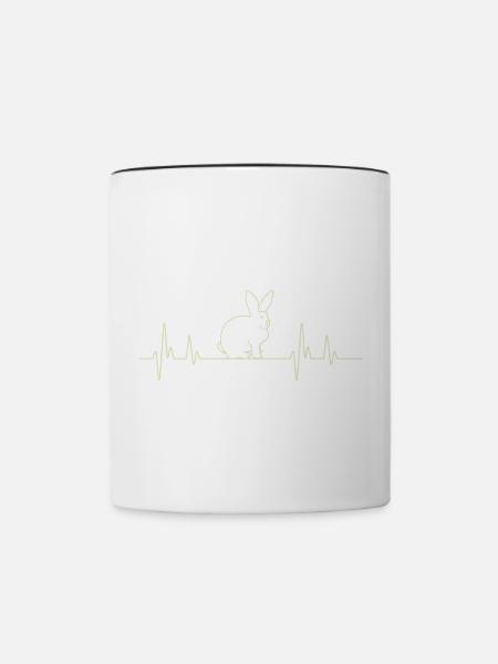 Heartbeat Hase - Tasse zweifarbig - Weiß/Schwarz