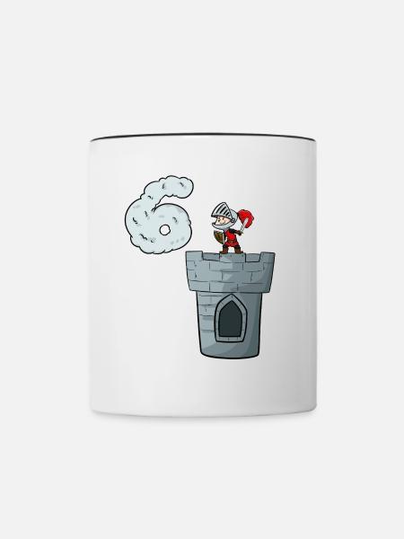 Mutiger Burgritter Ritterturnier - Tasse zweifarbig - Weiß/Schwarz