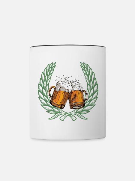 Heiliges Bier - Tasse zweifarbig - Weiß/Schwarz
