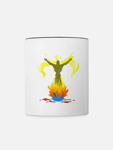 Phönix aus der Asche - Tasse zweifarbig - Weiß/Schwarz