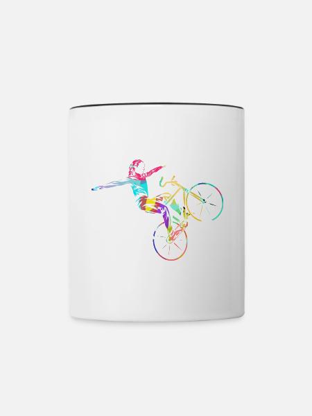 Flinker Kunstradfahrer Hallenturnier - Tasse zweifarbig - Weiß/Schwarz