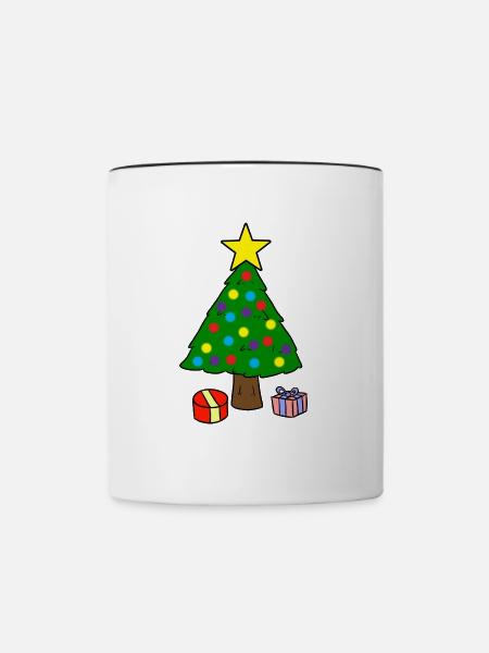 Weihnachtsbaum - Tasse zweifarbig - Weiß/Schwarz