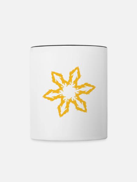 Wurfstern - Tasse zweifarbig - Weiß/Schwarz