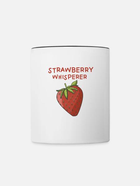 Erdbeeren Flüsterer - Tasse zweifarbig - Weiß/Schwarz