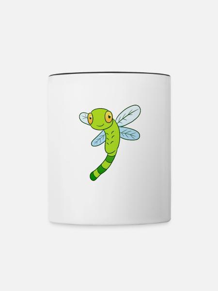 Libelle - Tasse zweifarbig - Weiß/Schwarz