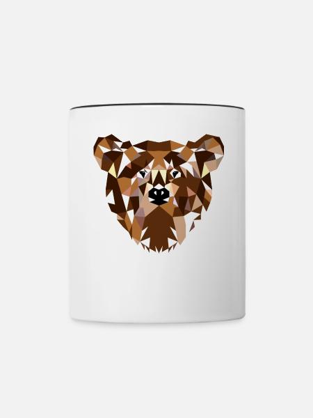 Neugieriger Grizzlybär Waldpfad - Tasse zweifarbig - Weiß/Schwarz