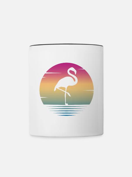 Flamingo - Tasse zweifarbig - Weiß/Schwarz