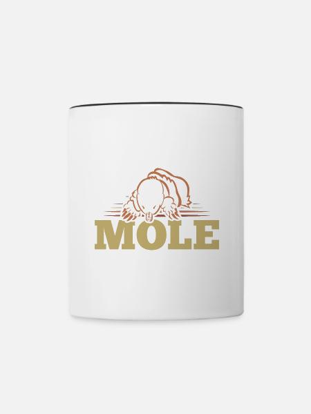 Flinker Maulwurf Gartenbewohner - Tasse zweifarbig - Weiß/Schwarz