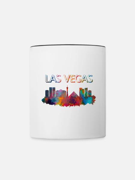 Las Vegas - Tasse zweifarbig - Weiß/Schwarz