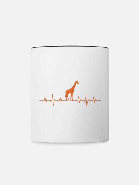 Giraffe Heartbeat - Tasse zweifarbig - Weiß/Schwarz