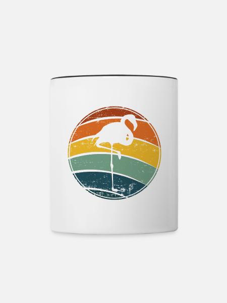 Flamingo - Tasse zweifarbig - Weiß/Schwarz