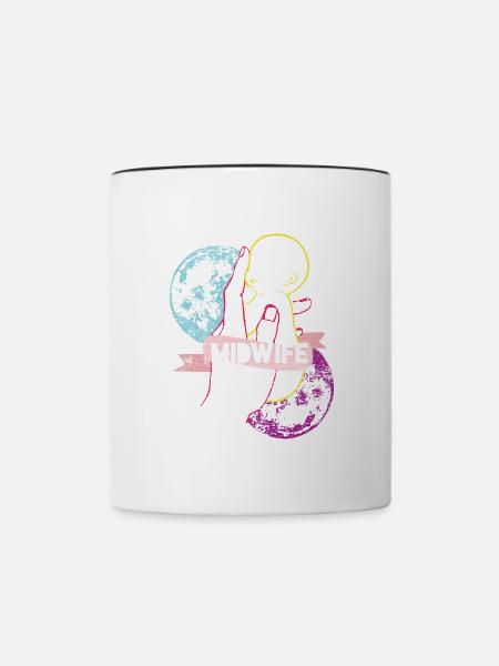 Hingebungsvolle Hebamme Geburtshilfe - Tasse zweifarbig - Weiß/Schwarz